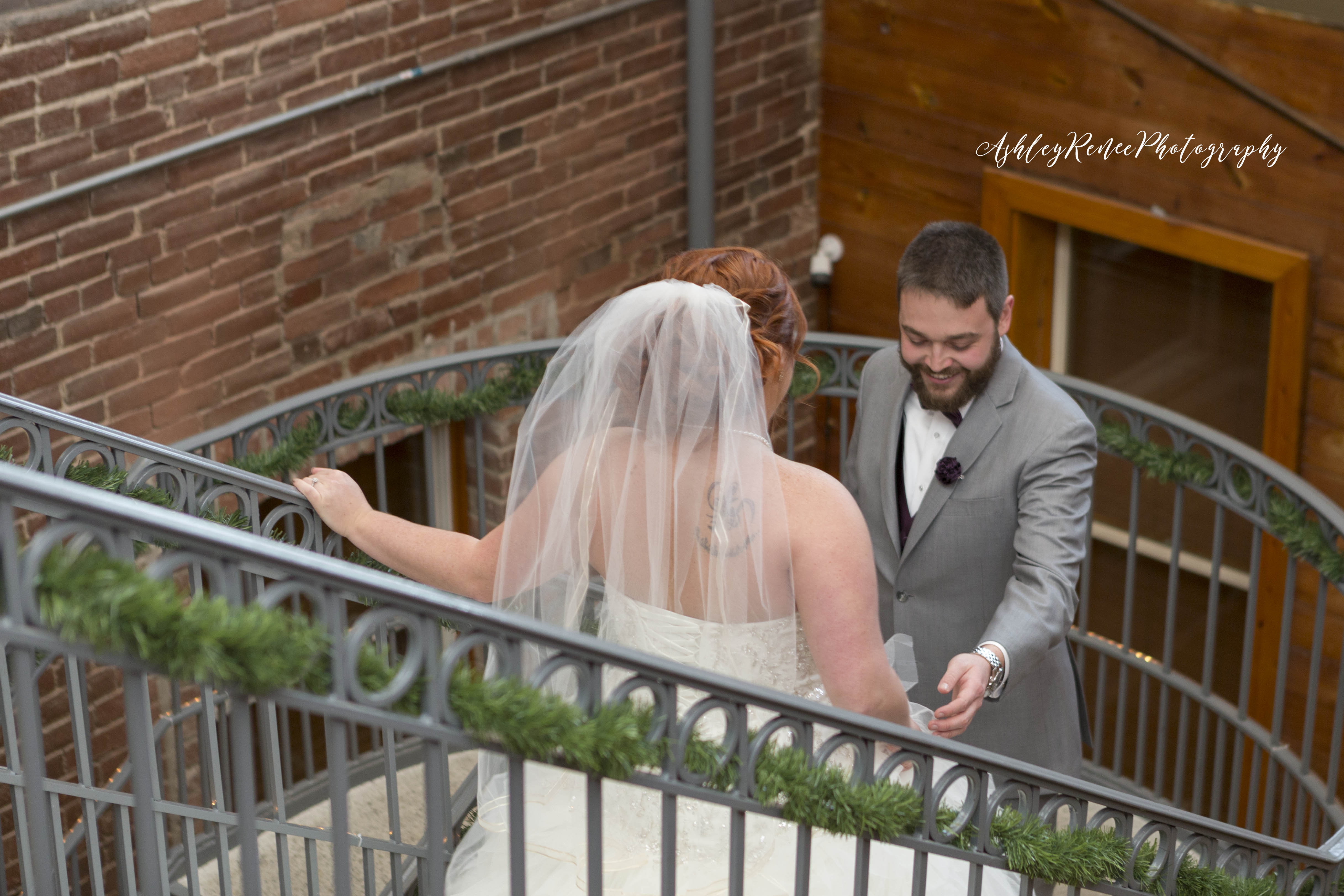 Mill Top Banquet Hall Noblesville Indiana wedding - first look 