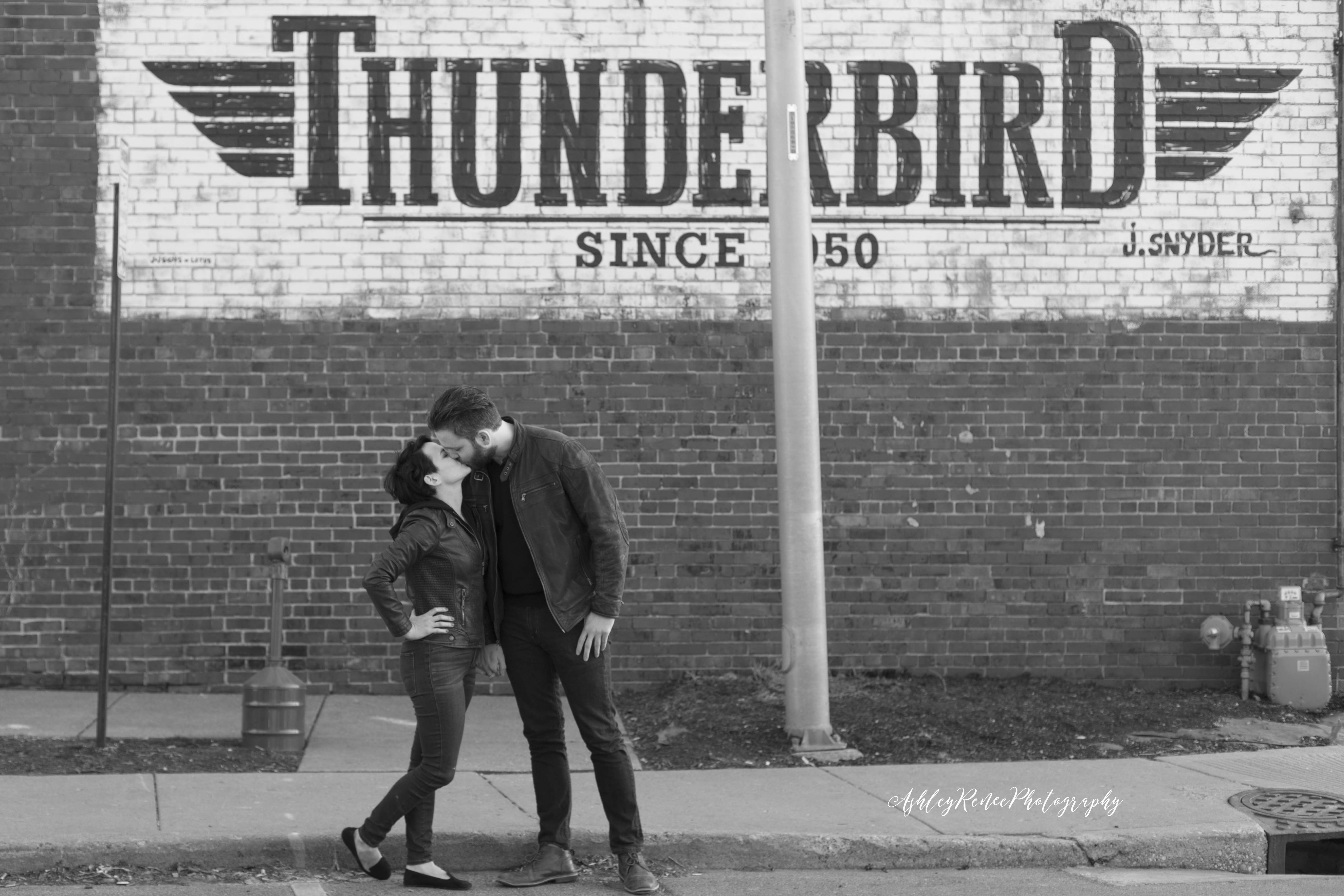 Fountain Square Indiana Engagement session Thunderbird 