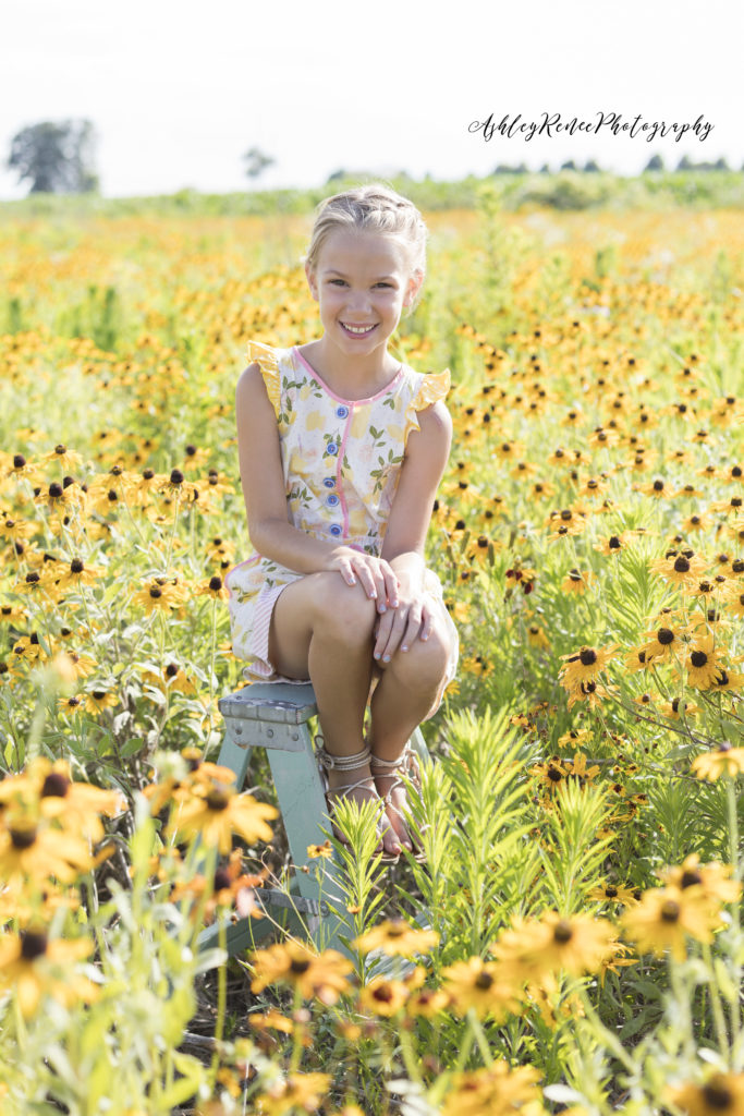 Lafayette Indiana Family Photographer farm session wildflowers